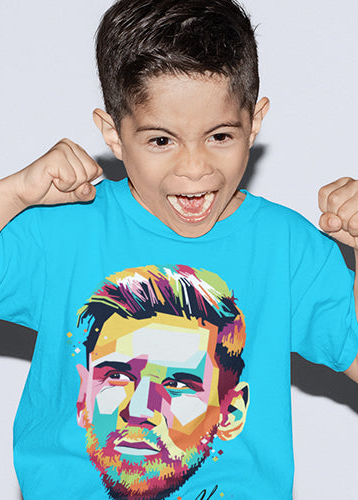 Portrait artistique de Lionel Messi et Cristiano Ronaldo - tshirt cadeau pour fans de football par Billie Gio.