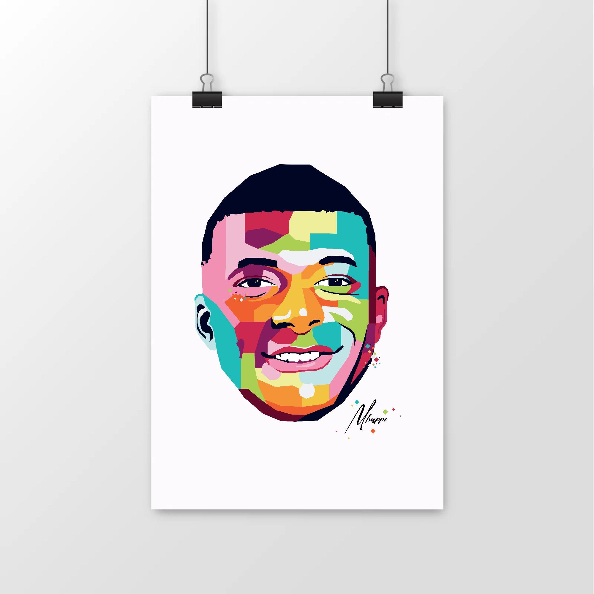 Affiche Kylian Mbappé Billie Gio A4 - 210x297mm 